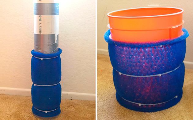 агроволокно в пару слоев вокруг трубы