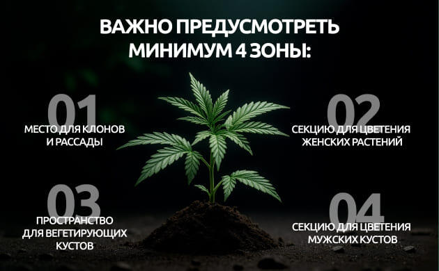 Четыре зоны для организации пространства